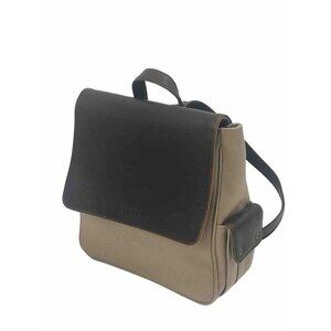 Crazy Horse Leather Canvas Backpack Brown